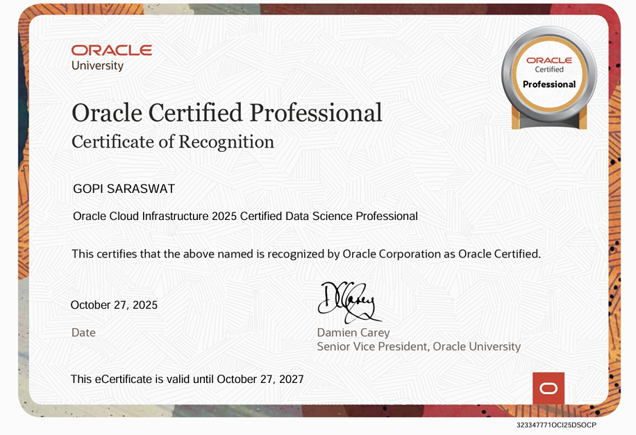 Oracle Data Science Professional